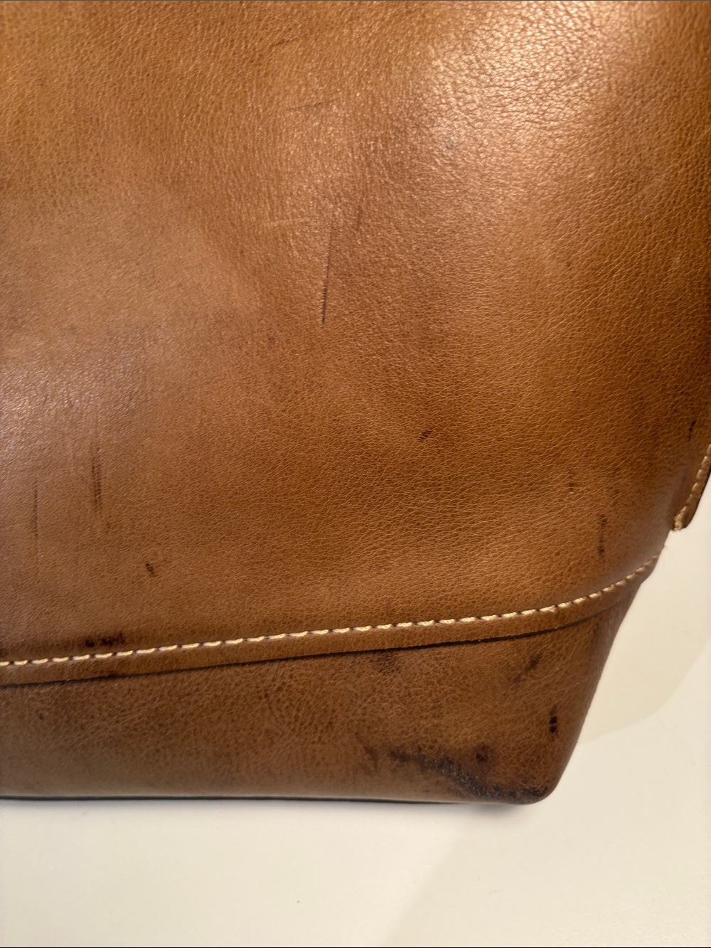 Frye Brown Leather Tote with Orange Interior - Picture 9 of 9